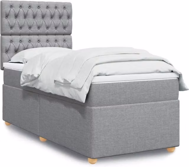 Giroletto a Molle con Materasso Grigio Chiaro 90x200 cm Tessuto 3293470