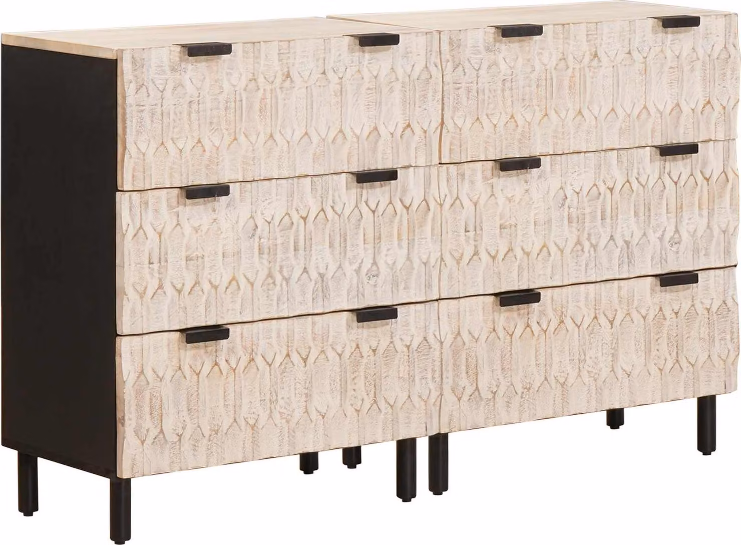 Credenza 2 pcs Finitura Bianco Lavato 60 x 33 x 75 cm