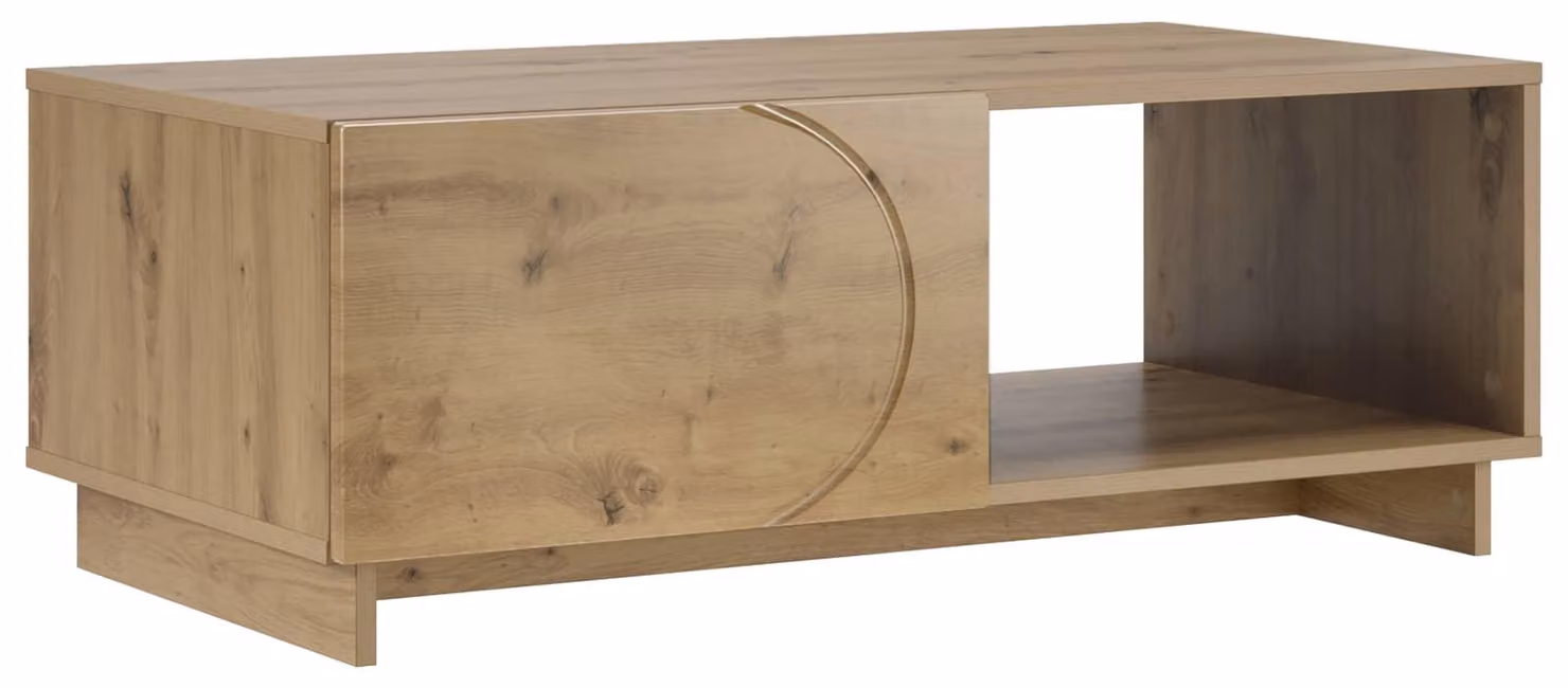 Tavolino da caffè in legno effetto "Artisan Oak", dimensioni 95 x 50,5 x 35 cm
