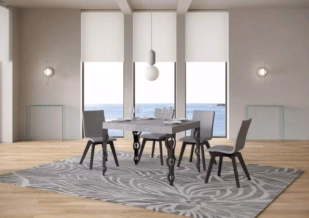 Tavolo Allungabile Moderno GIORDANOSHOP in MDF Laminato Grigio Antracite L/P/H: 110-194 x 70 x 77 cm – 2