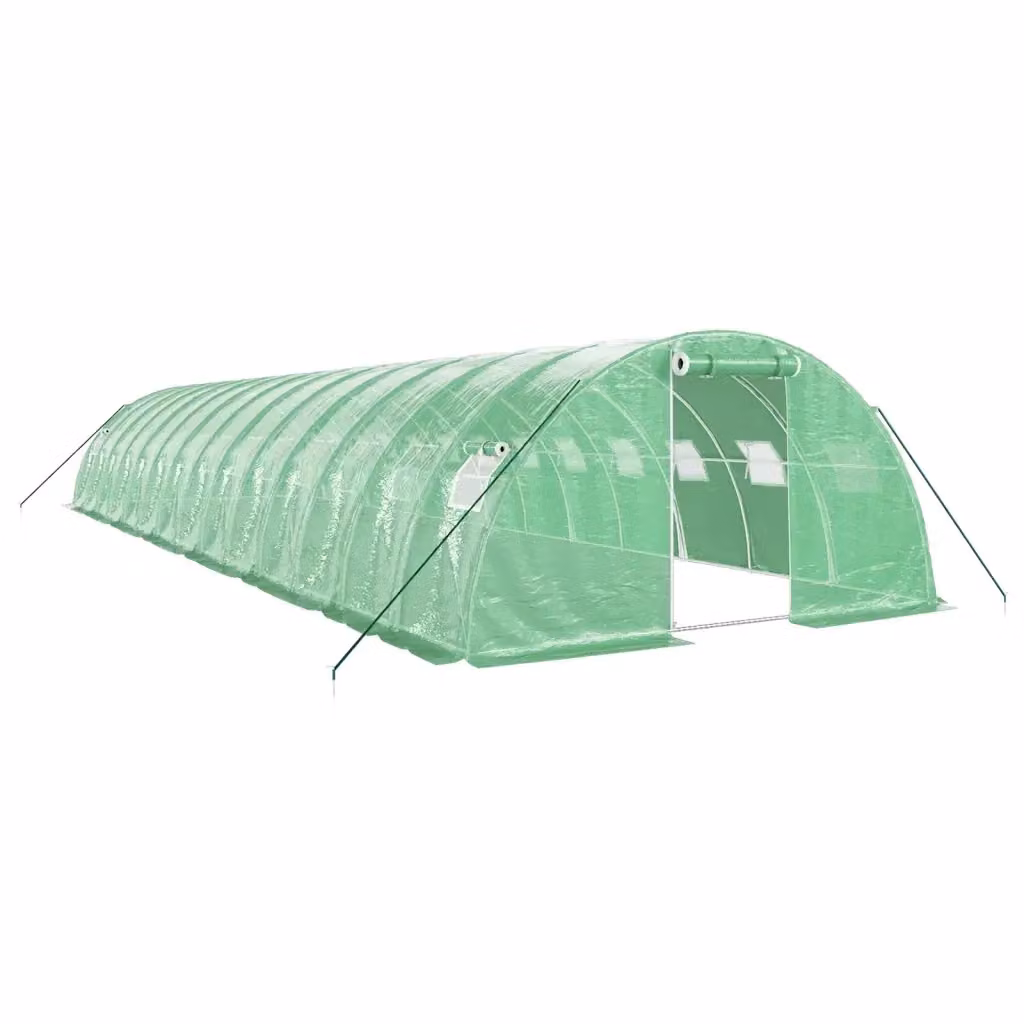 Serra Videx con Telaio in Acciaio Zincato Verde e Copertura in Policarbonato 56 m², L: 14 m, P: 4 m, H: 2 m – 2