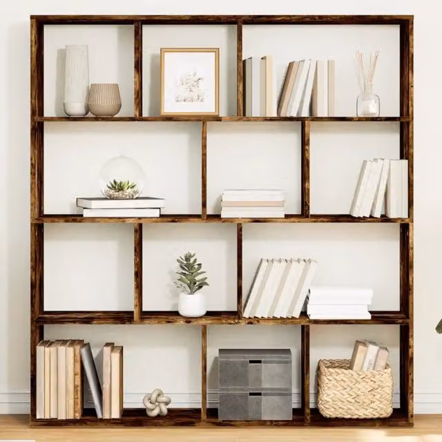 Libreria vidaXL in Legno Multistrato Marrone per Soggiorno L: 132 cm, P: 29 cm, H: 141,5 cm – 1