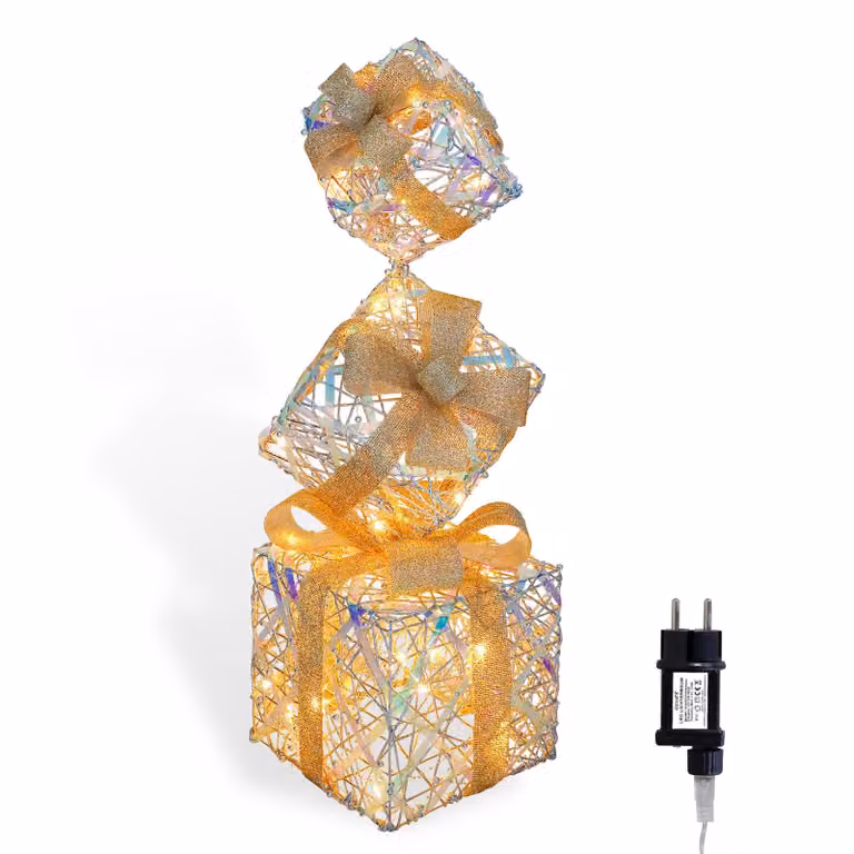 CCLIFE LED Scatola regalo 3pcs, spina di rete Scatola di Natale Natale Illuminato luci fiabesche decorazione di Natale, CushHom
