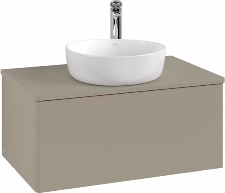 V&B Mobiletto con struttura frontale - illuminazione Antao 80x36x50cm, HL, WBP-colore Lac, wh. m Lac