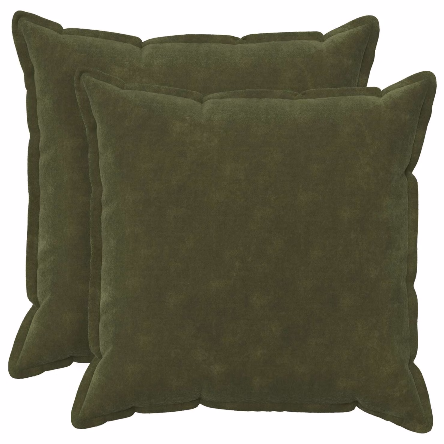 vidaXL Cuscino con cuscino HOUTEN 2 pz Verde Fleece in microfibra