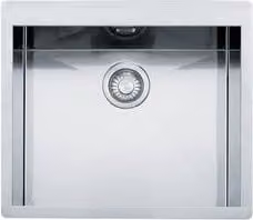 Lavello a vasca singola Franke Planar in acciaio inox spazzolato argento L: 51,2 cm, P: 58 cm