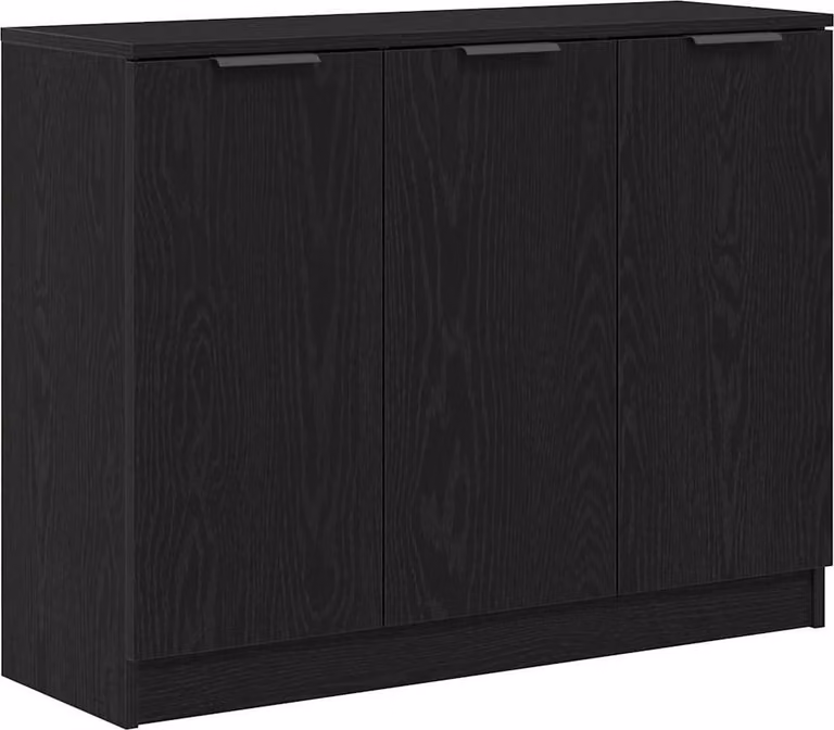 Credenza Rovere Nero 90,5 x 30 x 70 cm Legno multistrato
