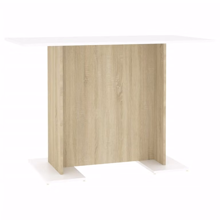 vidaXL Tavolo da pranzo bianco e rovere Sonoma 110x60x75 cm materiale a base di legno