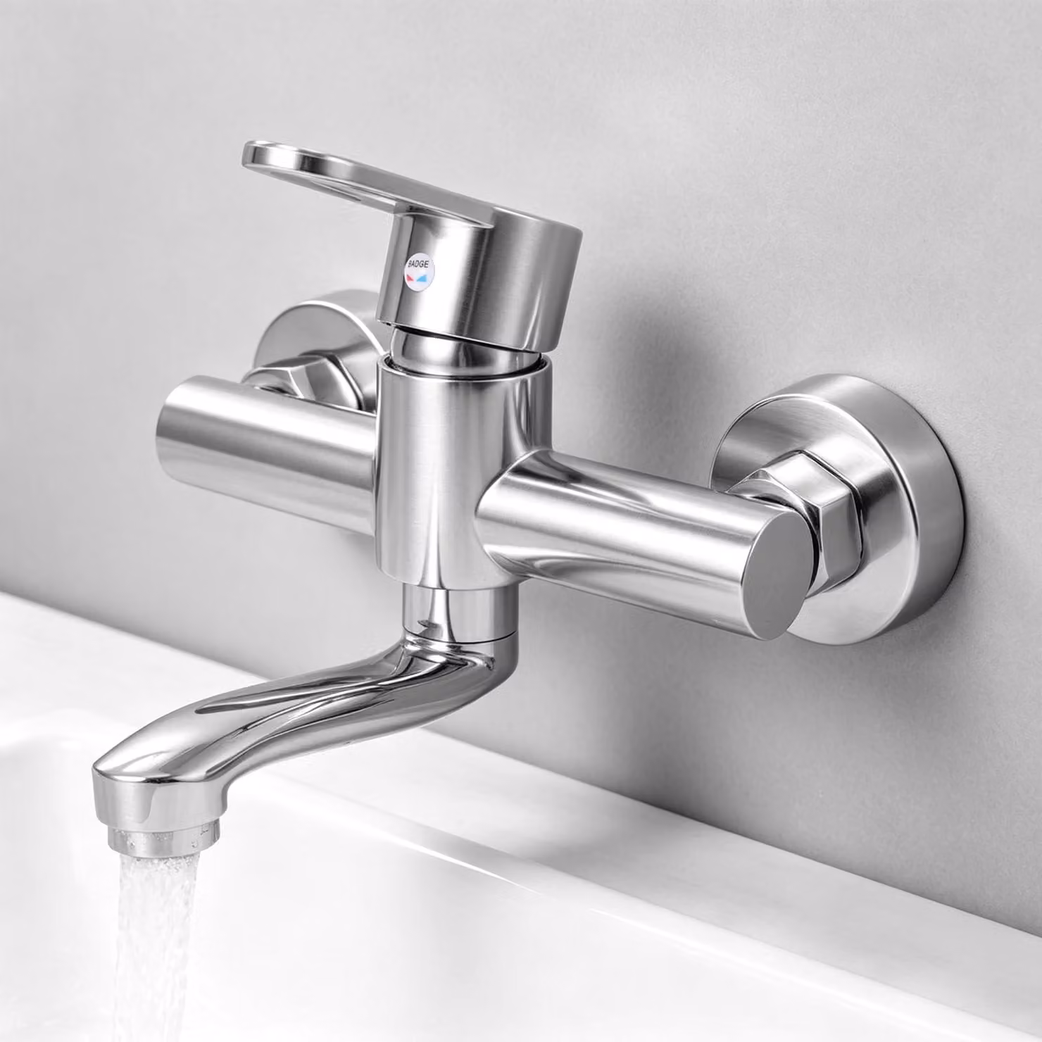Miscelatore monocomando in acciaio inossidabile per lavello da cucina, 20 cm, con bocchetta girevole a 360°