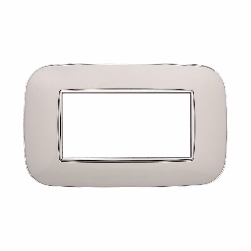 Placca compatibile Bticino Axolute 4 moduli plastica colore bianco Orbis serie Moon Ettroit AN91401