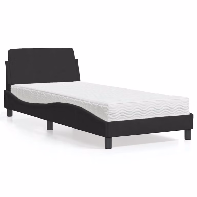 Letto con Materasso Dover vidaXL in Velluto Nero 90x190 cm