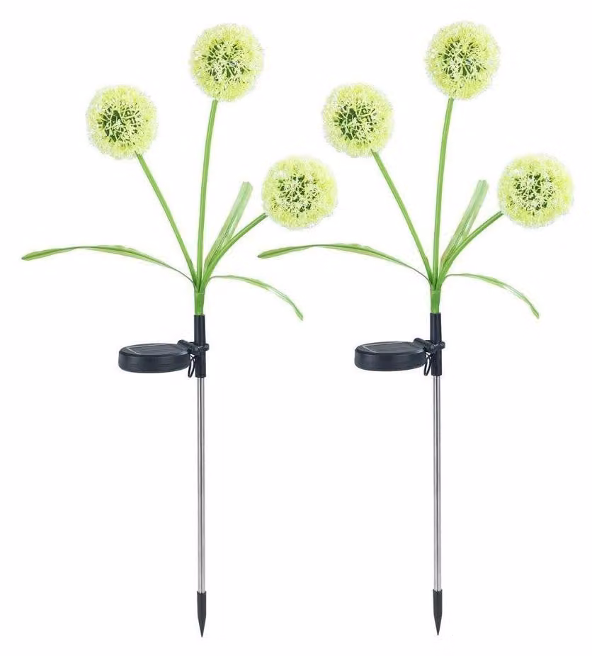 Lampada solare da giardino a forma di soffio, set da 2, disponibile in 5 colori, grado di protezione IP44