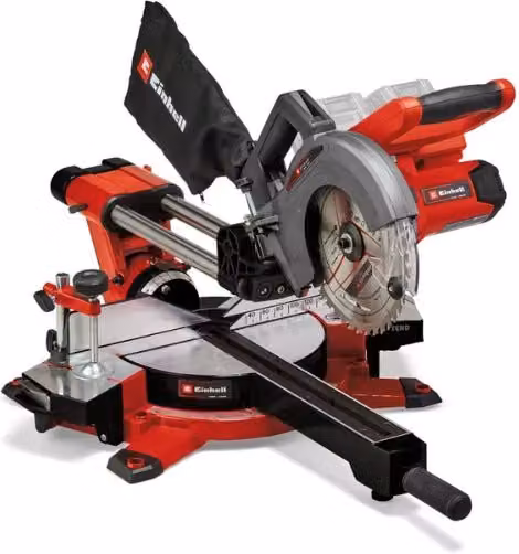 Troncatrice a batteria Einhell TE-SM 36/210 Li Power X-Change rossa per tagli angolari e obliqui
