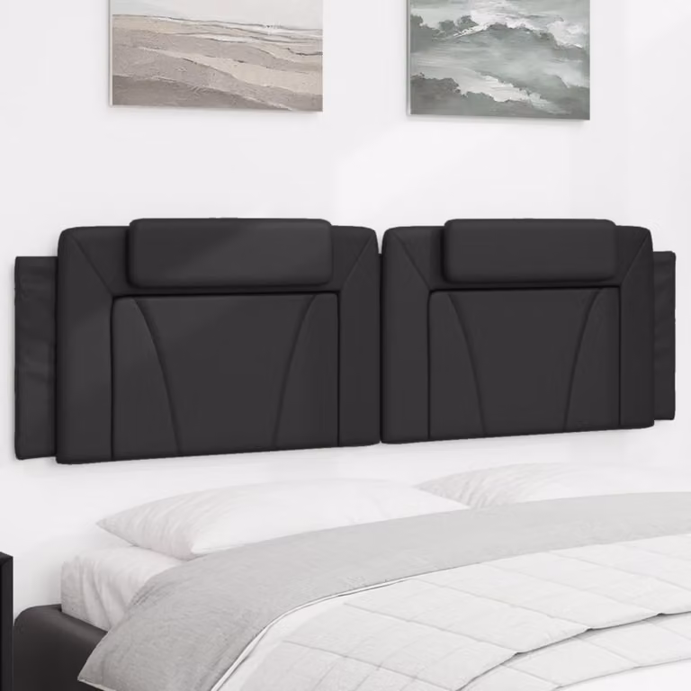 Cuscino Testiera Viana vidaXL in Similpelle Nero, Larghezza: 180 cm