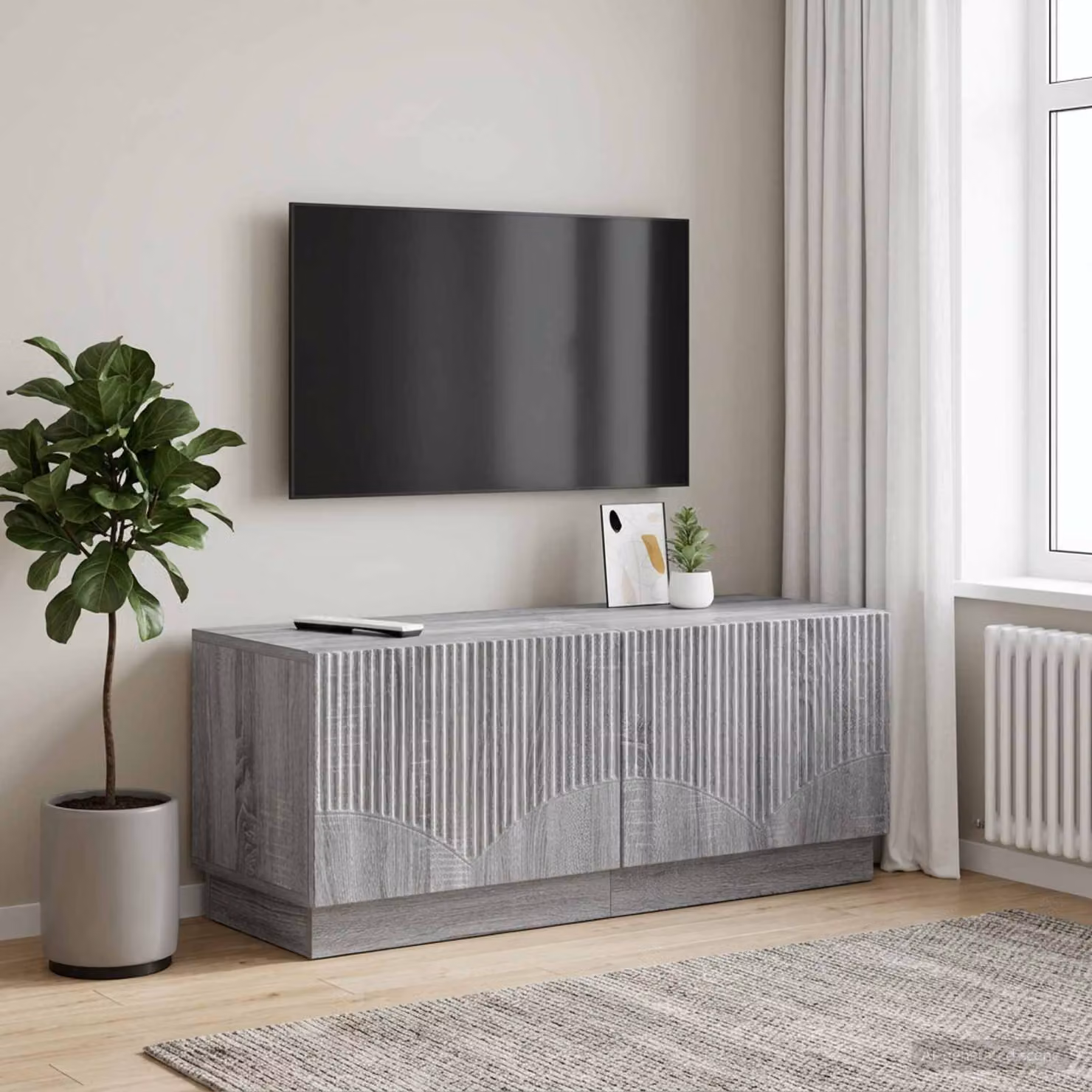 Mobile TV vidaXL moderno in legno ingegnerizzato color grigio Sonoma L: 120 cm, P: 40 cm, H: 49 cm
