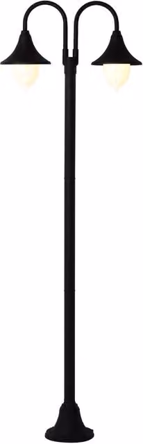 Paletto da esterno Bauer Parigi nero con lampada a sfera per giardino, Altezza: 210 cm