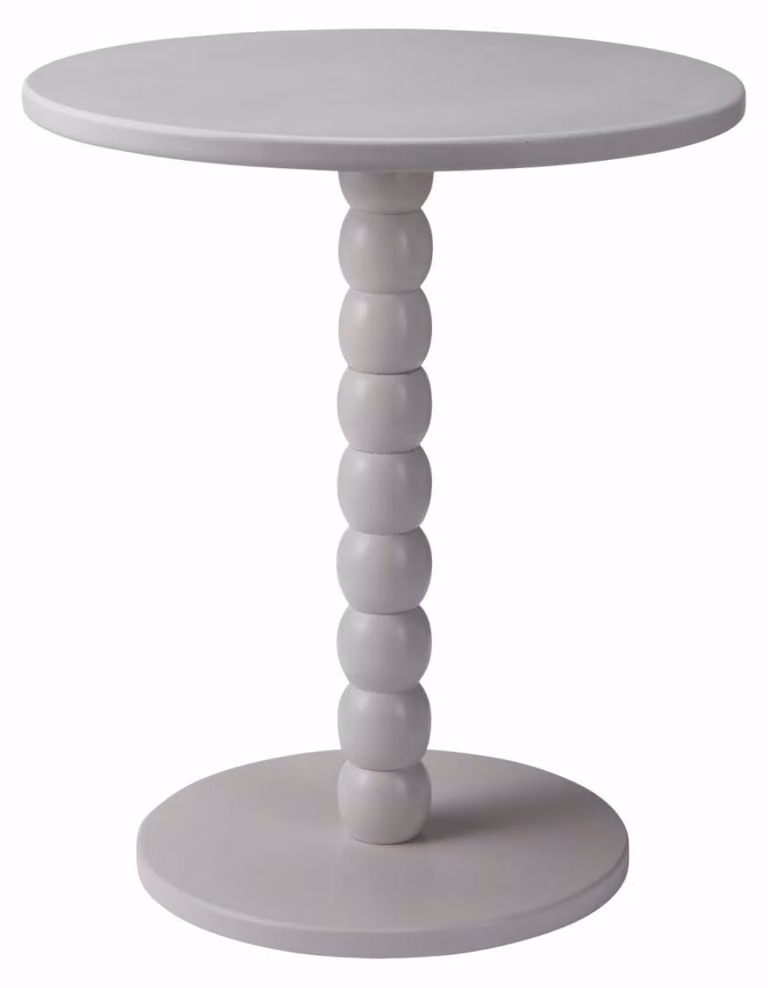 HowHomely | Tavolino da salotto - Tavolino da divano - Tavolino da caffè - bianco - 35 x 40 cm - in legno - Tavolino ausiliario - Decorativo - rotondo - Soggiorno