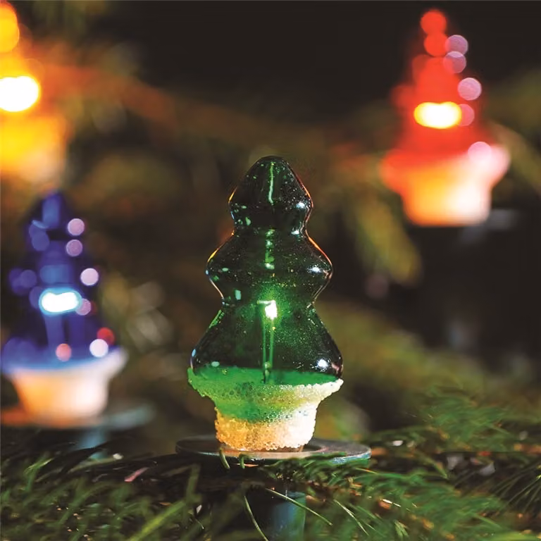 Luci con lampadine in vetro Alberi colorati