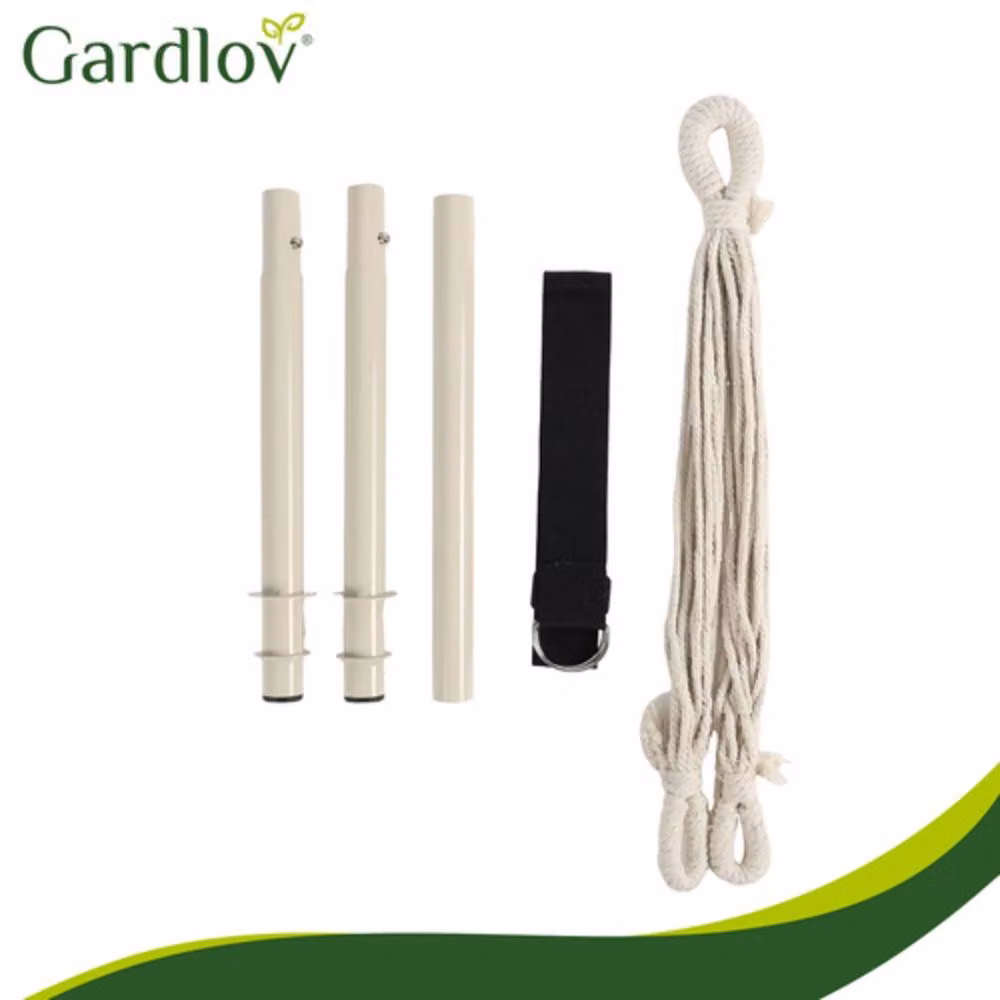 Gardlov 27388 Poltrona a dondolo sospesa brasiliana con cuscini 220 x 100 cm, beige