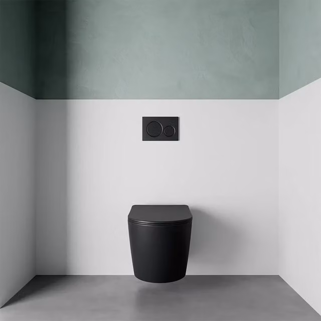 Vaso sospeso in ceramica nero opaco con sedile soft-close | Vienna