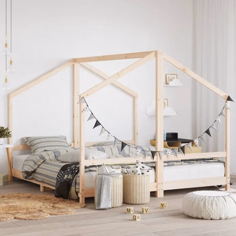 Set di 2 Giroletti per Bambini vidaXL in Legno Massello di Pino, L/P: 90 x 200 cm
