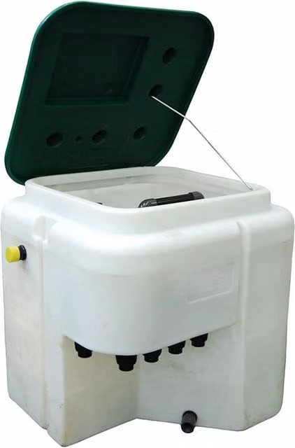 Locale tecnico interrato Aqua EASY 2 SIDE con coperchio in acciaio inox per pompe e filtri, bianco, 22 m³/h
