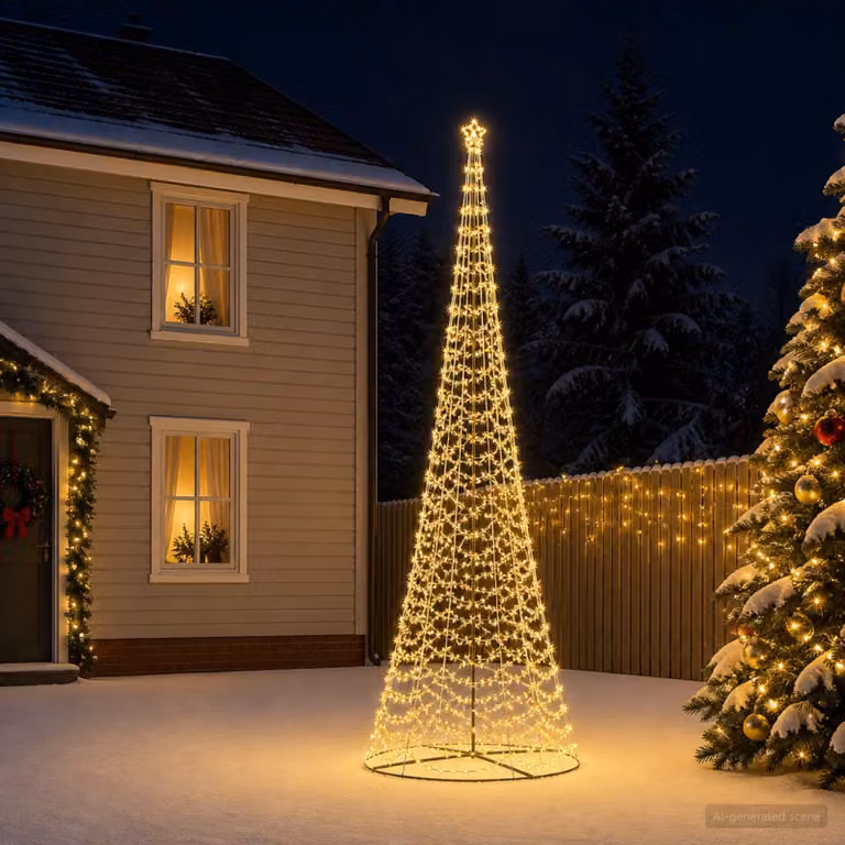 vidaXL Albero di Natale LED a spirale con base EKENAS 500 cm 868 LED