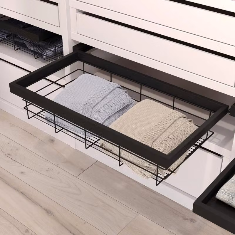 Kit cestello in filo con telaio a scorrimento e chiusura ammortizzata EMUCA, regolabile, modulo 90 cm, Grigio opaco – 2