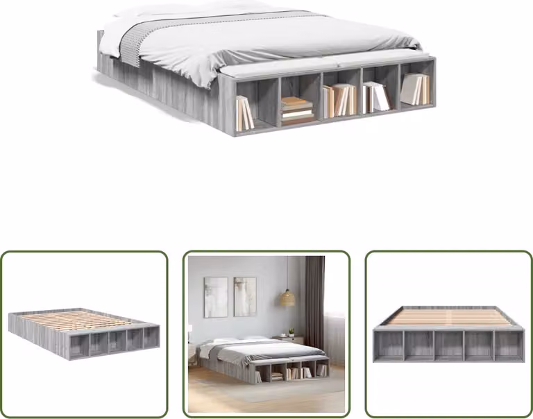 The Living Store Giroletto grigio Sonoma 120x200 cm in materiale ligneo