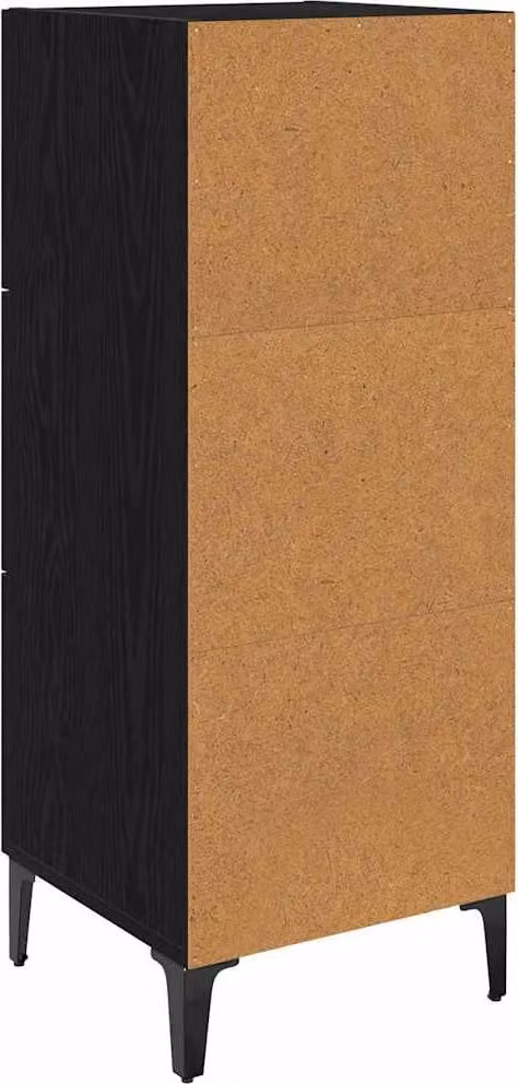 Credenza Rovere Nero 34,5 x 34 x 90 cm Legno multistrato