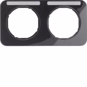 Berker 10122135 Cornice con campo di scrittura, nera lucida, Berker R.1