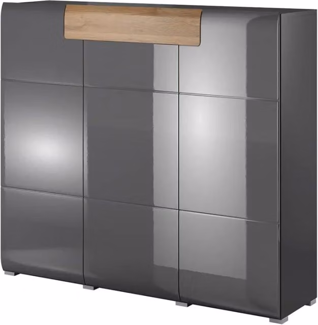 Buffet grande modello collezione OHIO. Color antracite e rovere. Stile design.