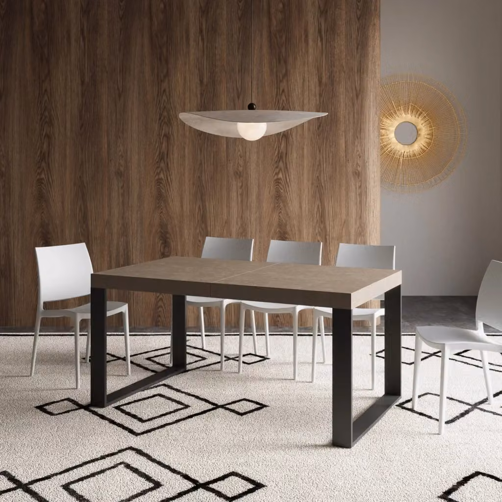 Tavolo Allungabile Giordanoshop Rettangolare Grigio e Antracite L/P/H: 160-264 x 90 x 77 cm – 2