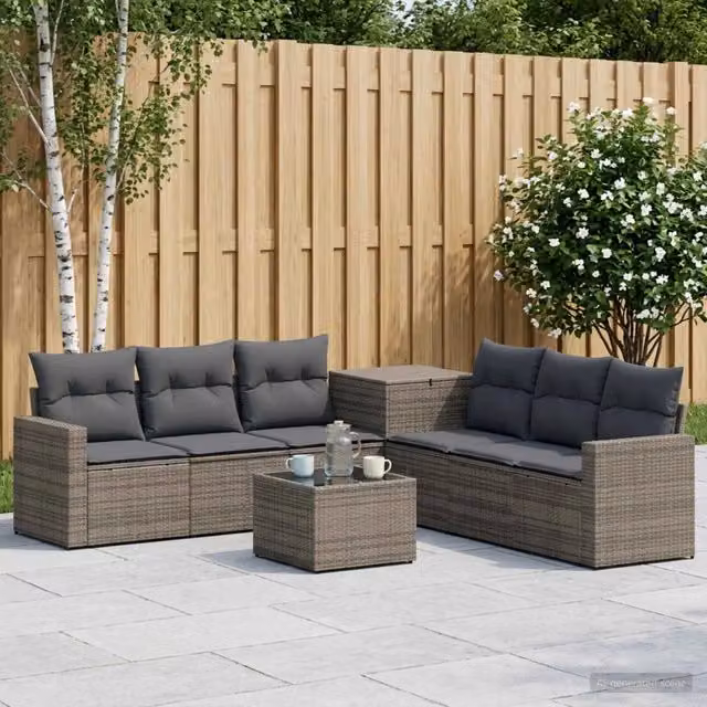 Set di divani 8 pz Grigio e Grigio Scuro 55 x 55 x 37 cm 3448330
