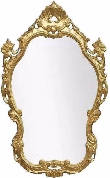 Specchiera in foglia oro sagomata- misure: l.55 x h.86 x p.4 - Mobili 2G