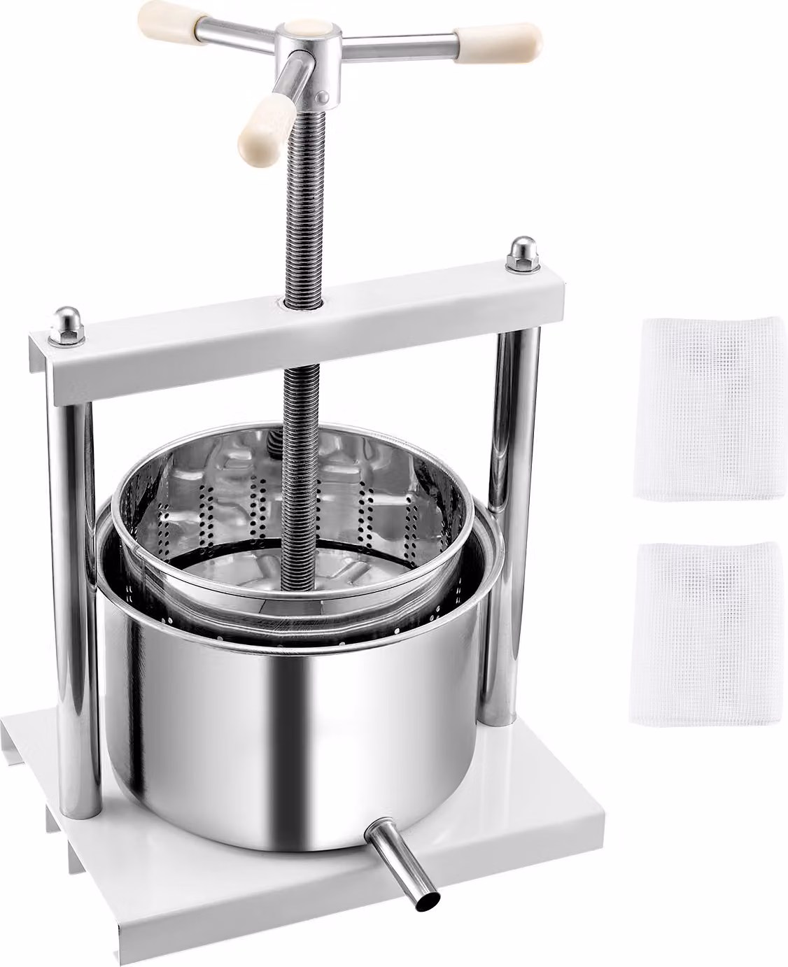 SucceBuy Torchio manuale per la vinificazione domestica, 1,45 Gal/5L in acciaio inox