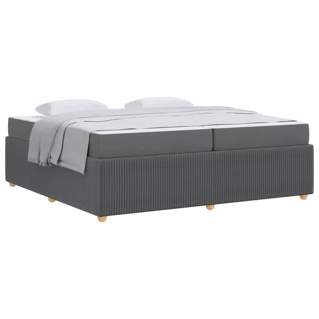 Struttura del letto imbottita vidaXL in tessuto grigio 200 x 200 cm – 2