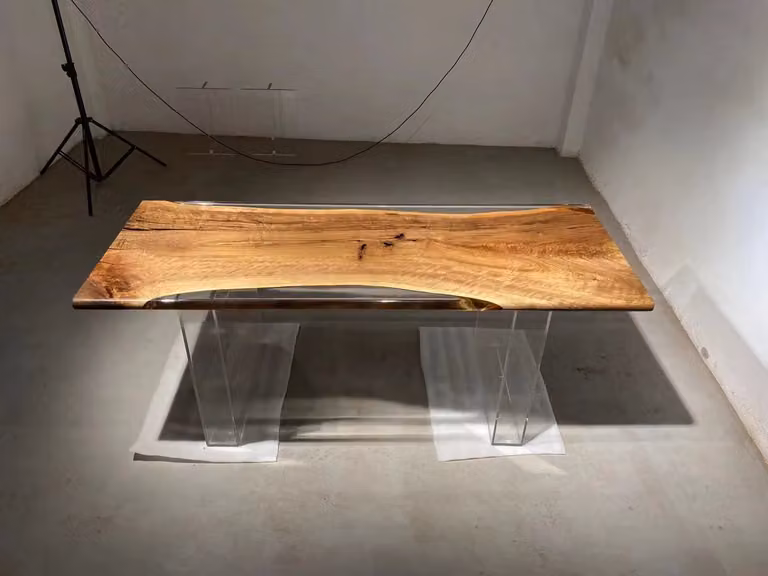 River Table Epoxidharz Couchtisch Massiv Tische 120x60 Flusstisch Echtes Holz