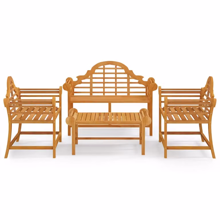 Set Salotto per Giardino 4pz Legno Massello di Teak