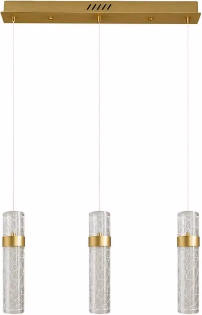 Lampada a sospensione LAGOS oro e trasparente con tubi LED 24W, diametro 60 cm – 1