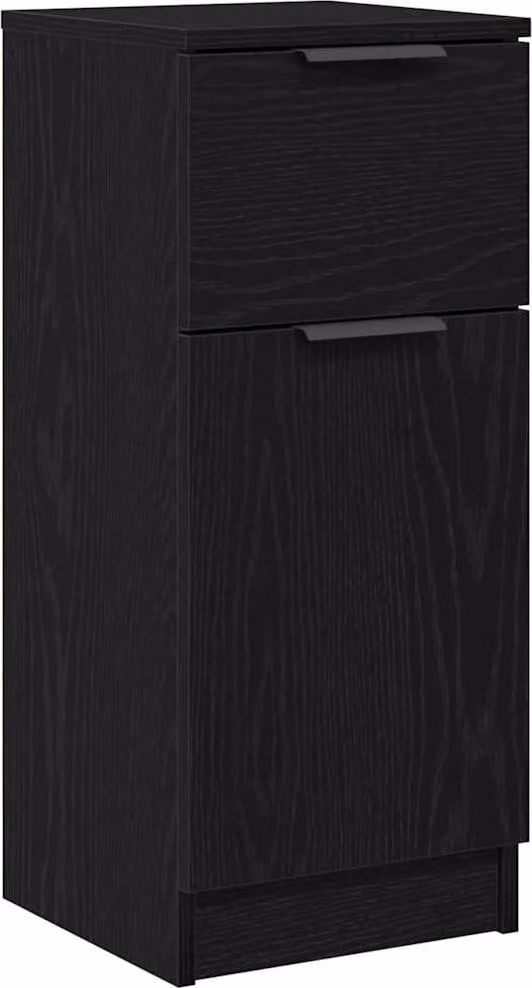 Credenza Rovere Nero 30 x 30 x 70 cm Legno multistrato