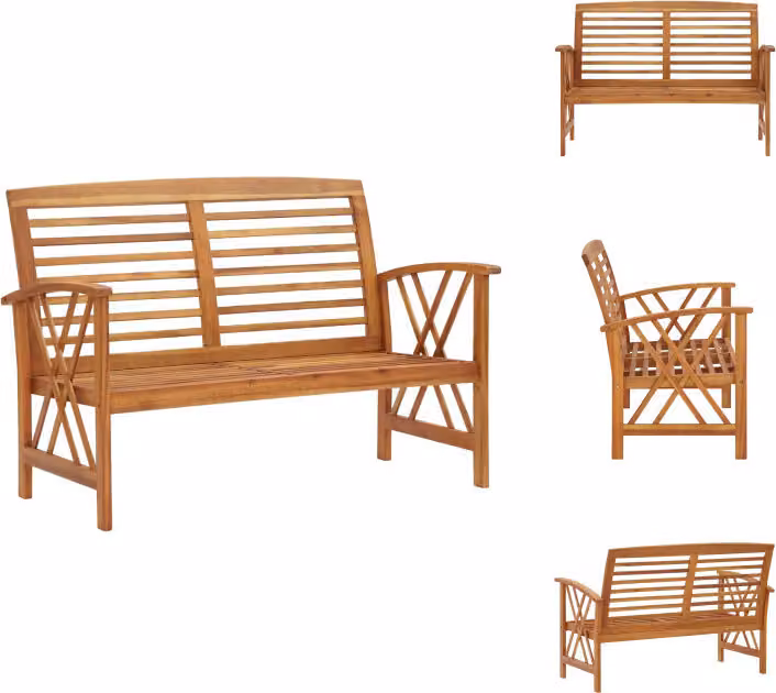 vidaXL Panchina da giardino 119 cm in legno massiccio di acacia - Panchine da giardino