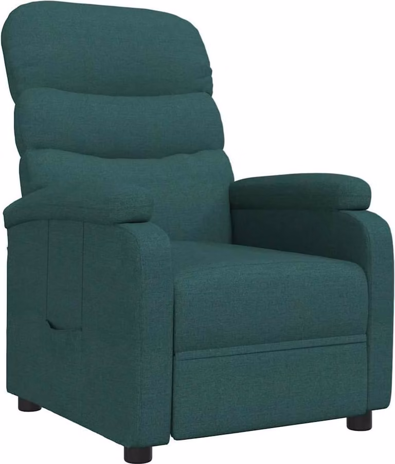 Poltrona Reclinabile in Tessuto Verde Scuro