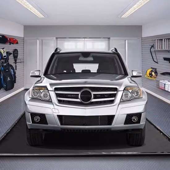 Tappeto di contenimento antiscivolo per garage in PVC 1000D nero, idrorepellente e resistente a fango e neve, L: 5,5 m x P: 2,4 m