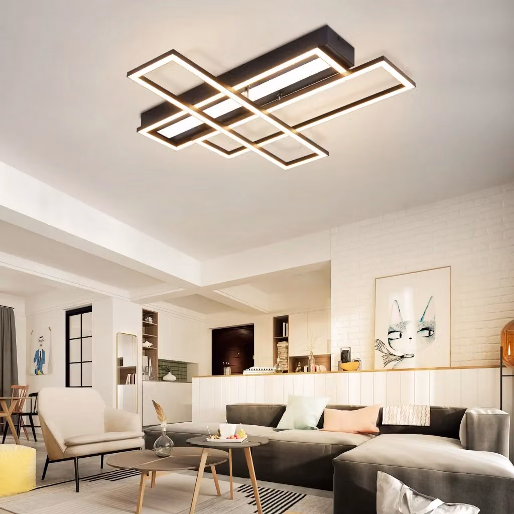 ZMH Lampada da soffitto LED 54W nera con telecomando e funzione dimmerabile per camera da letto, cucina o soggiorno – 2