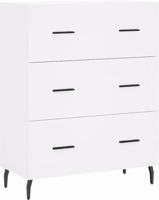 Credenza Buffet da pranzo Bianca in Legno Multistrato L: 69,5 cm, P: 34 cm, H: 90 cm – 1