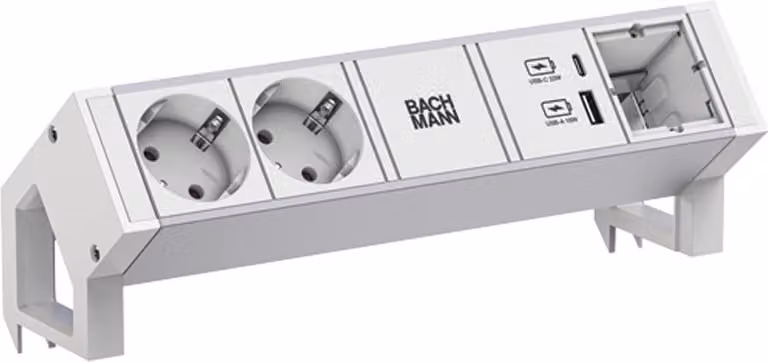 Bachmann Desk2 Alu White 2Xcee7/3 1Xcm 1Xusb A/C 22W 0,2M Gst18