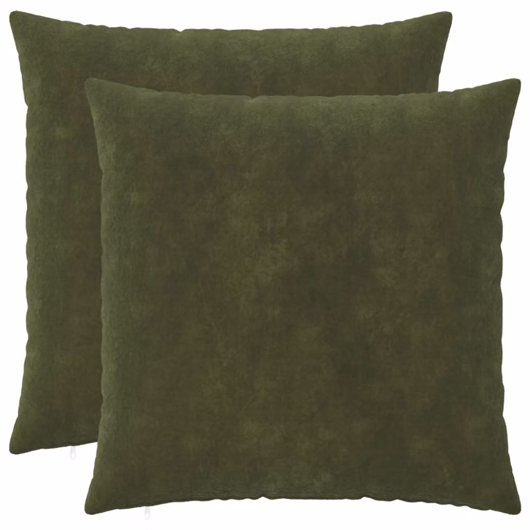 Set di 2 cuscini vidaXL HEERLEN in microfibra verde, forma quadrata, 80 x 80 cm