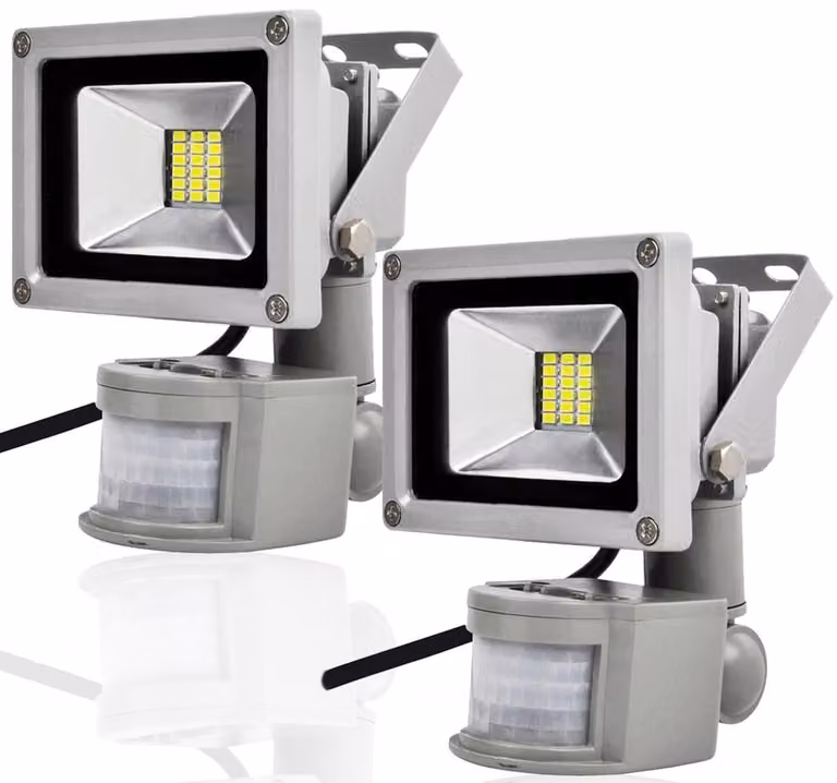 Greenmigo 2 pezzi 20W proiettore con rilevatore di movimento LED faretto proiettore luce esterna faretto da parete faretto esterno alluminio IP65 impermeabile