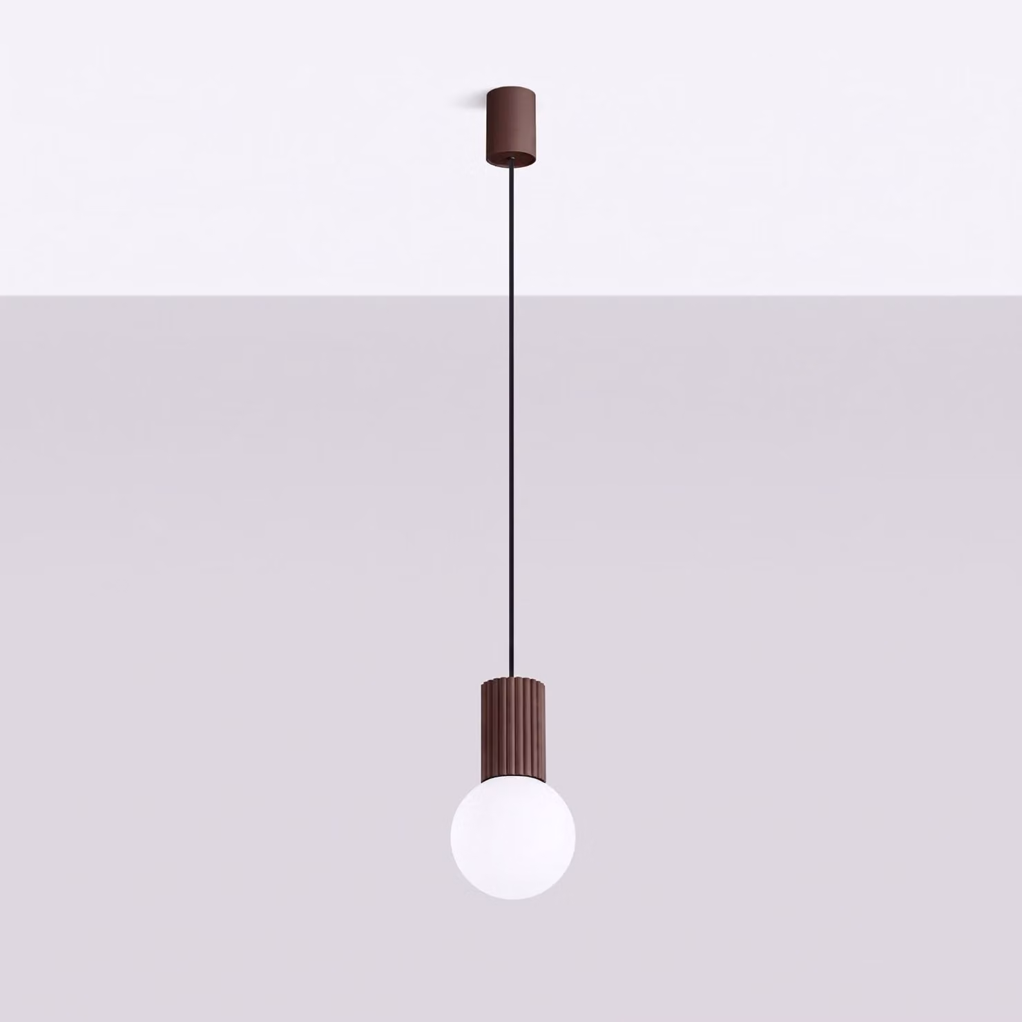 Lampada a sospensione HALO 1 marrone 1xG9 8W alluminio/vetro 120x12x12cm Sollux Lighting